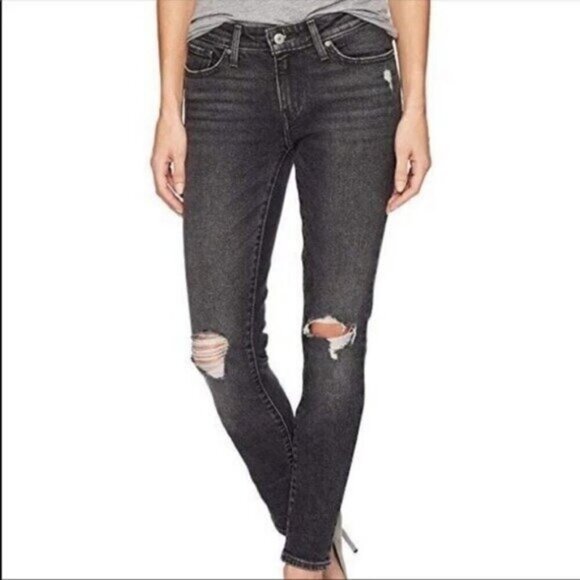 Levi's Denim - Levi's 711 Skinny Distressed Jeans Size 24 Bandit Black